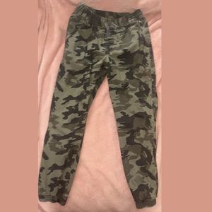 Green camo joggers